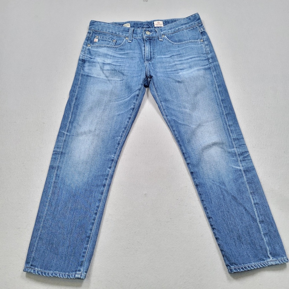 AG Adriano Goldschmied Piper Slouchy Slim Crop Jeans Blue Denim USA Made